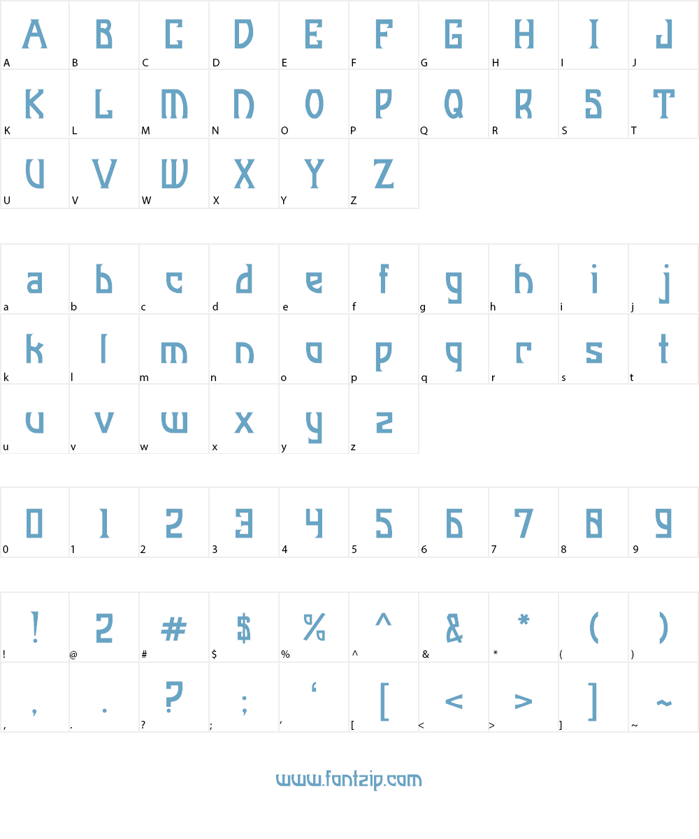 JI Manhattan Font Character